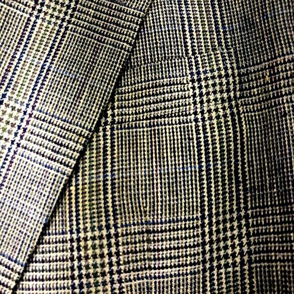 Versini Sport Coat Glen Plaid Silk Brown Black Beige 42 Academia Preppy Career - Picture 4 of 15